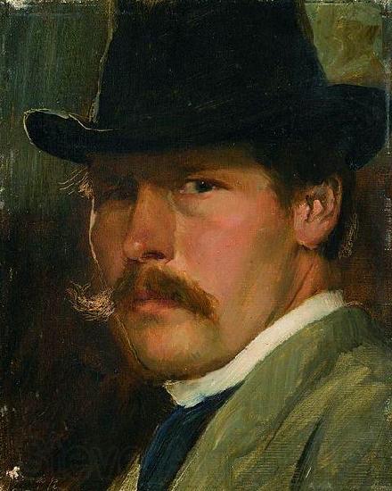 Paul Raud Self-Portrait with a Hat Spain oil painting art